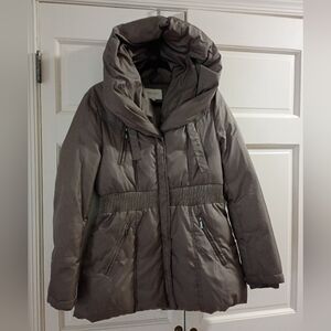 Women's  Hooded Puffer Jacket Pillow Collar Pit To Pit 19" Length 30"